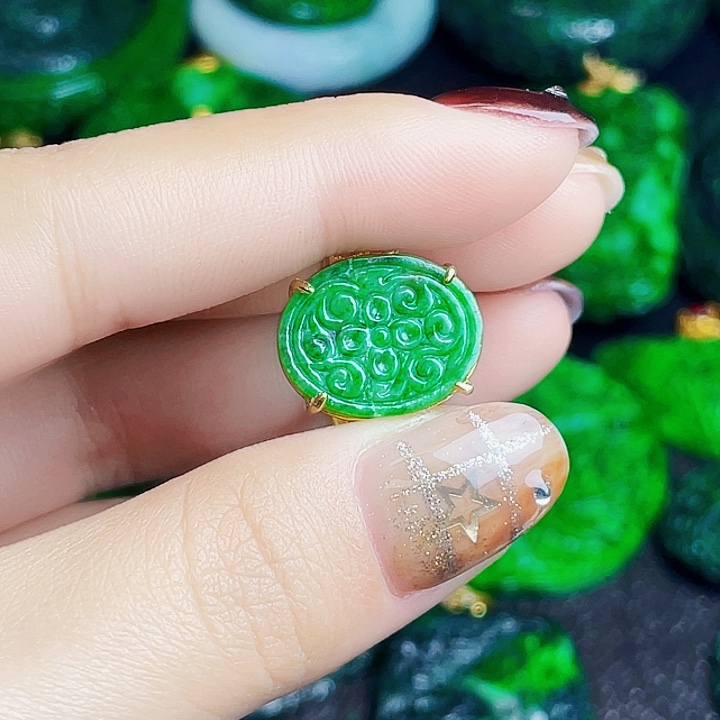 翡翠银S925镶嵌颈饰多样性微瑕