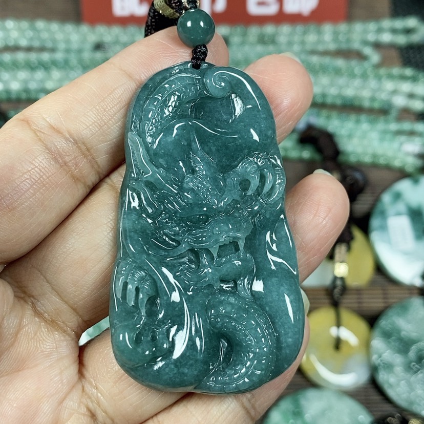 【闪购商品】翡翠颈饰未镶嵌玉吊坠翡翠玉随性龙牌