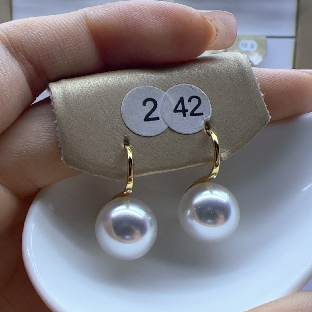 淡水珍珠耳饰银S925镶嵌