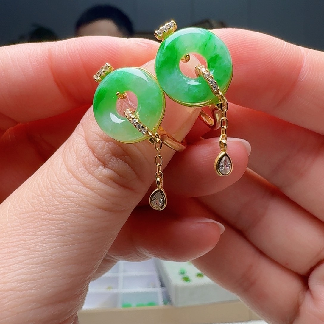 翡翠戒指银S925镶嵌多样性发货其一