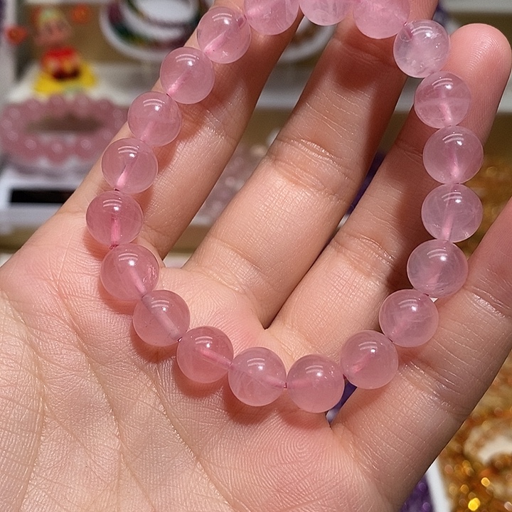 手链未镶嵌水晶天然粉水晶手链