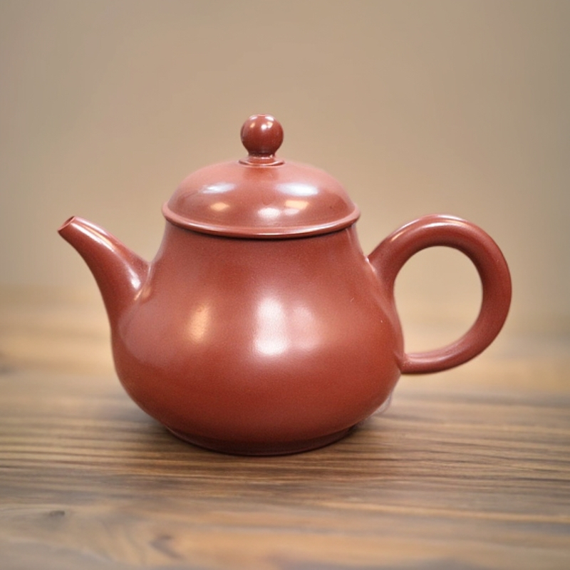 高潘壶·潮州手拉壶原矿朱泥全手工精致泡茶壶实用