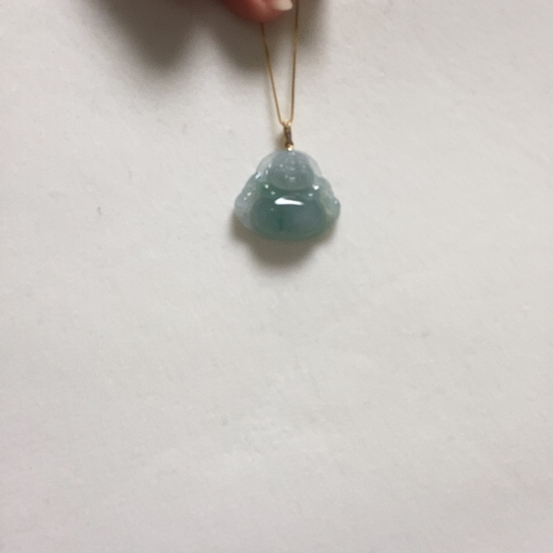 翡翠颈饰18K金镶嵌佛