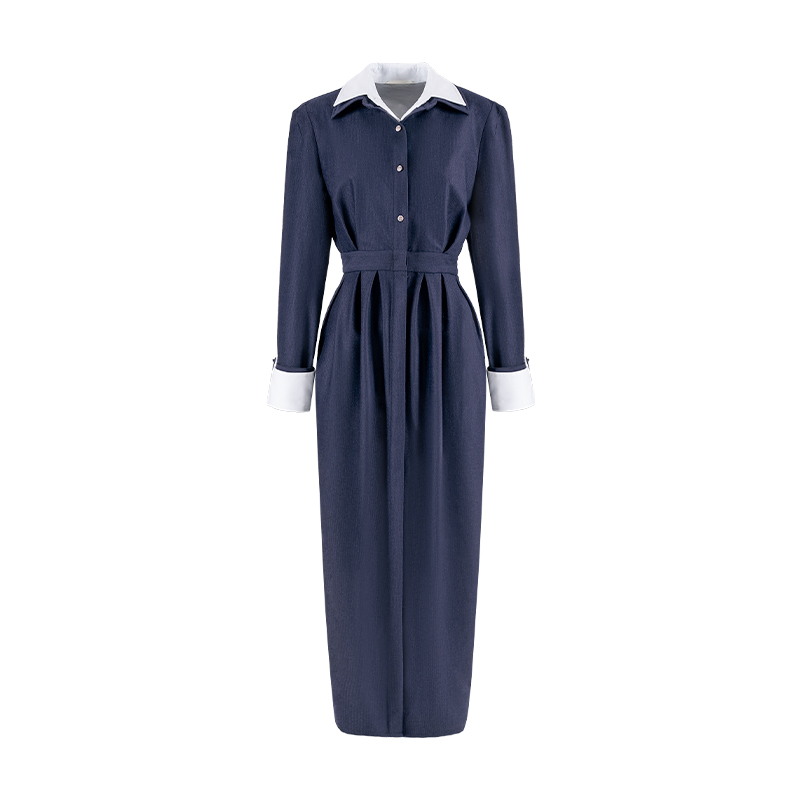 MAGGIEMA马婧设计师款静谧玛瑙蓝高贵典雅气质外套西装女728D