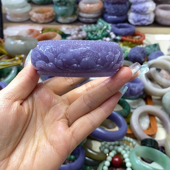 石英质玉手镯足银镀金镶嵌糖*?