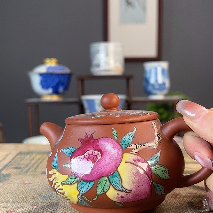 摆件景德柴烧茶杯多人