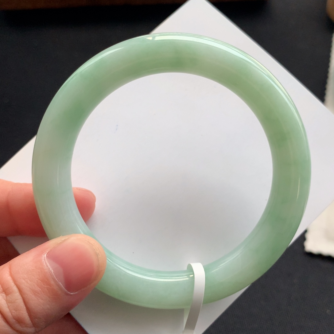 翡翠未镶嵌手镯9号55圆