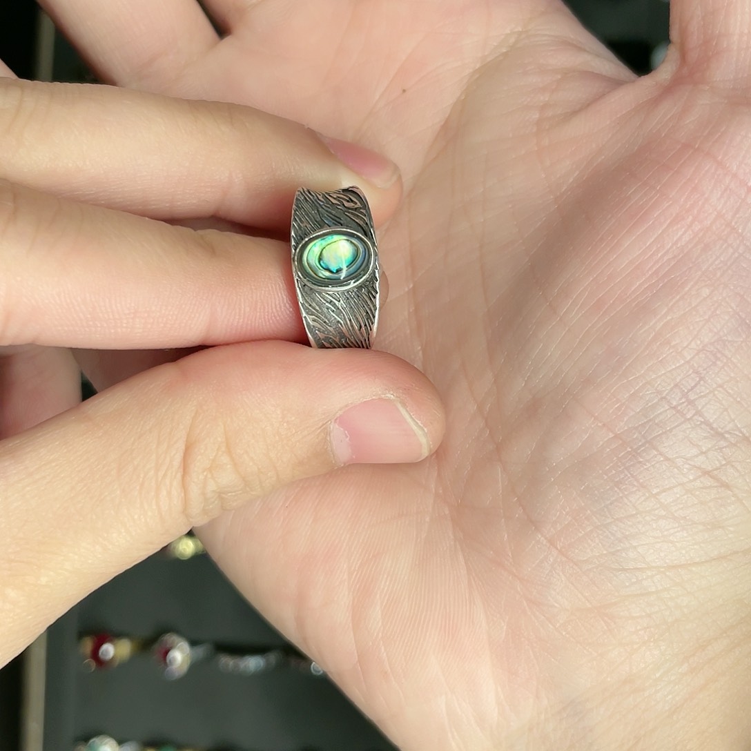 贝壳（贝母）戒指银S925镶嵌