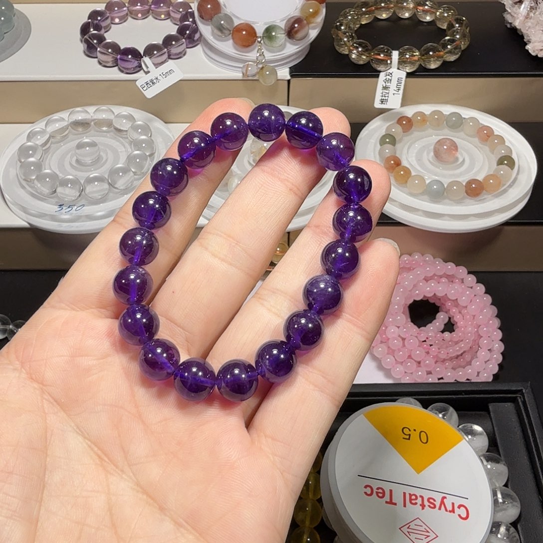 水晶手链未镶嵌10mm乌拉圭紫水