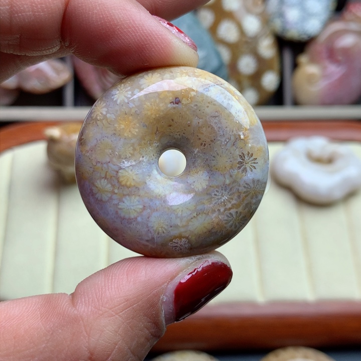 硅化珊瑚（珊瑚玉）颈饰未镶嵌