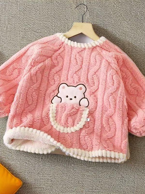 罩衣外套打底衫裤子婴儿罩衣反穿衣双面绒0-3岁1-3岁男童女童春秋