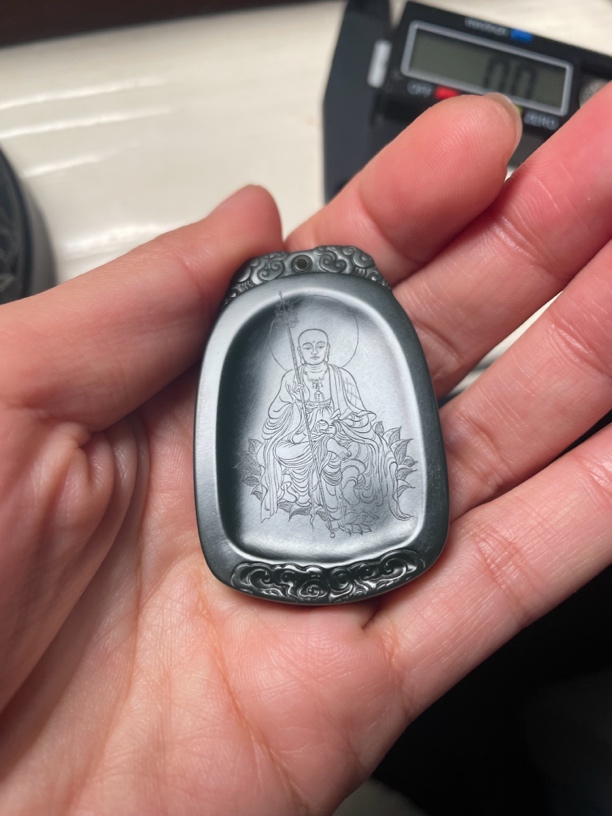 和田玉青玉牌子挂件