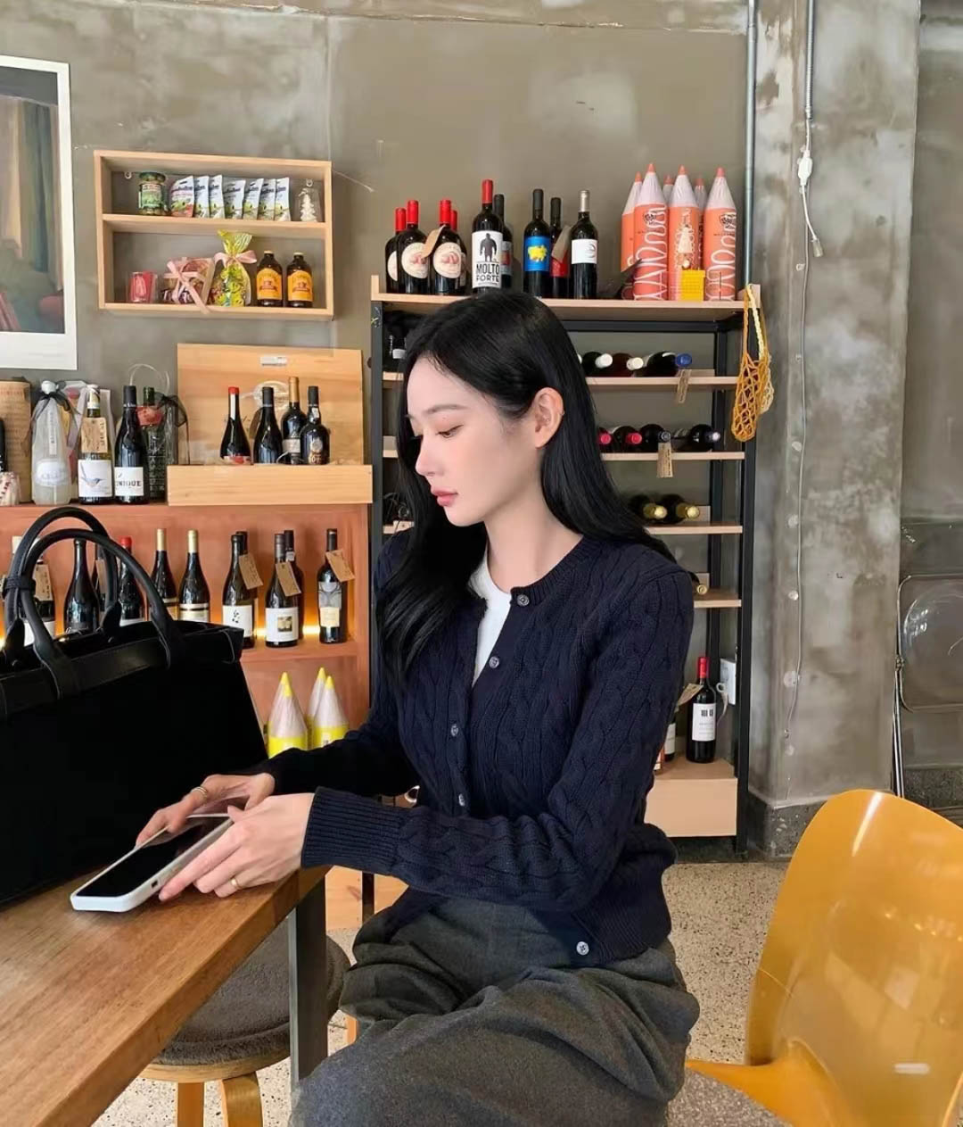 粗麻花针织开衫毛衣长袖外套老钱风纯色小马刺绣绞花质感极简13.0