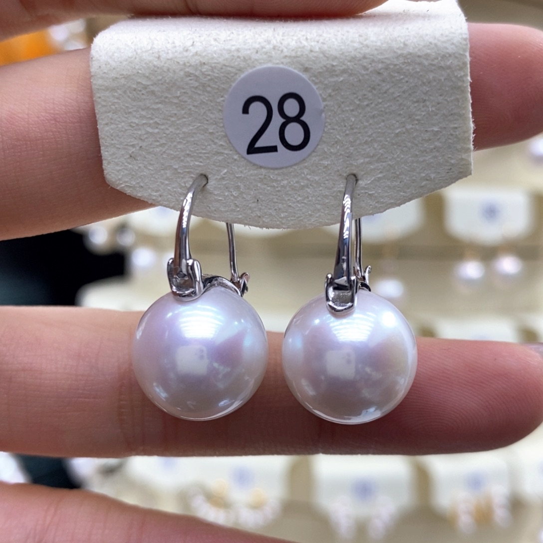 淡水珍珠耳饰银S925镶嵌