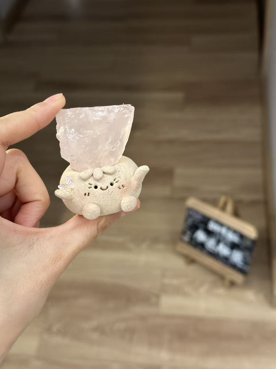 水晶小豆丁可爱粉水原石