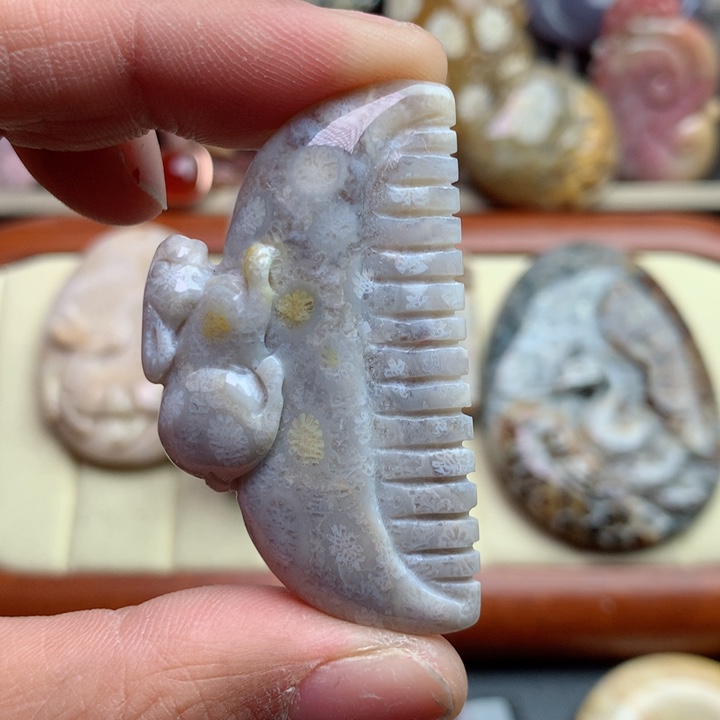 硅化珊瑚（珊瑚玉）颈饰未镶嵌
