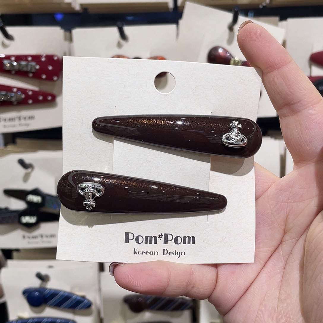 布艺非金属咖色鸭嘴夹