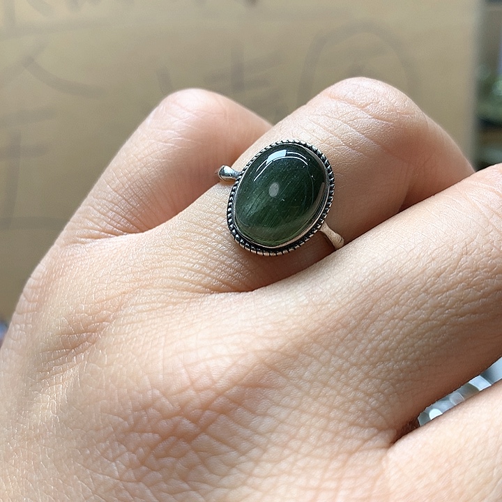 水晶水晶戒指银S925镶嵌