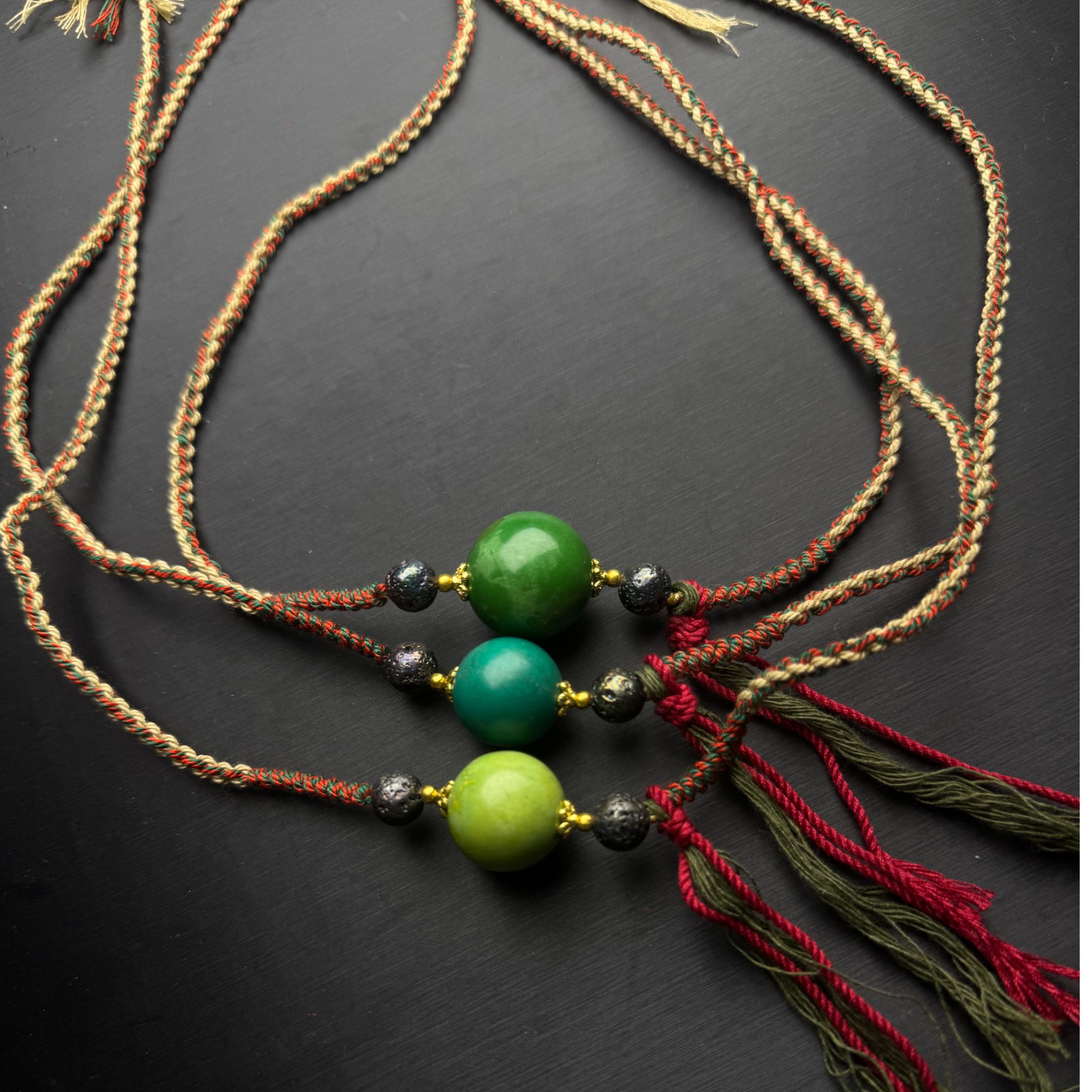 ZBG1264菱镁矿藏式编绳项链2号(天然珠宝多样性发其一）