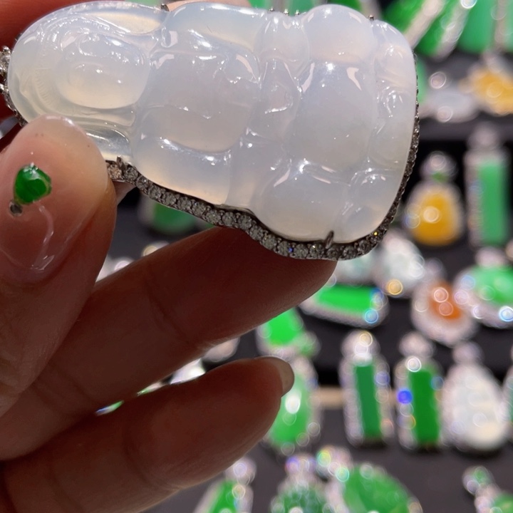 翡翠银S925镶嵌颈饰