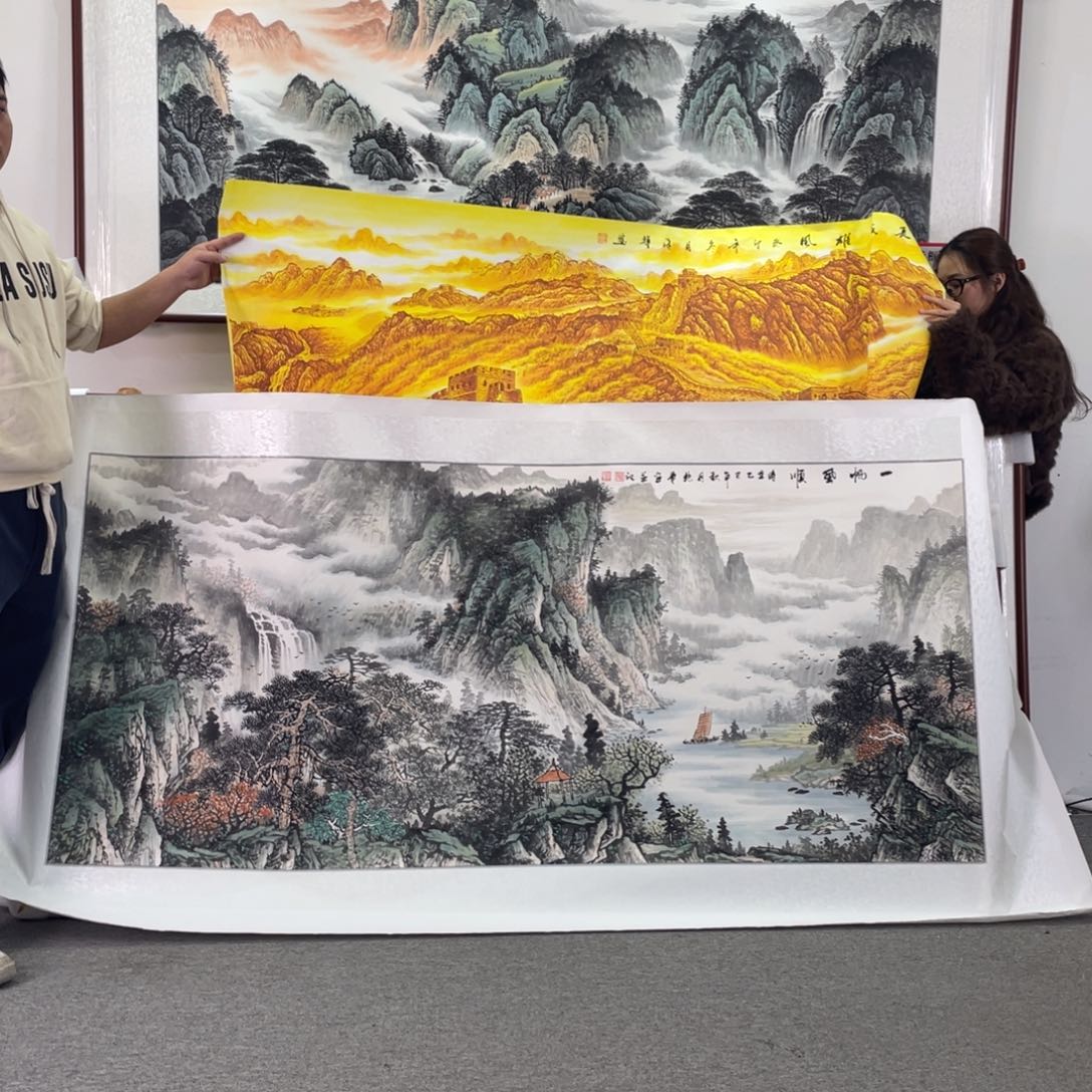 德***遠国画一帆风顺 197×87 纯画心