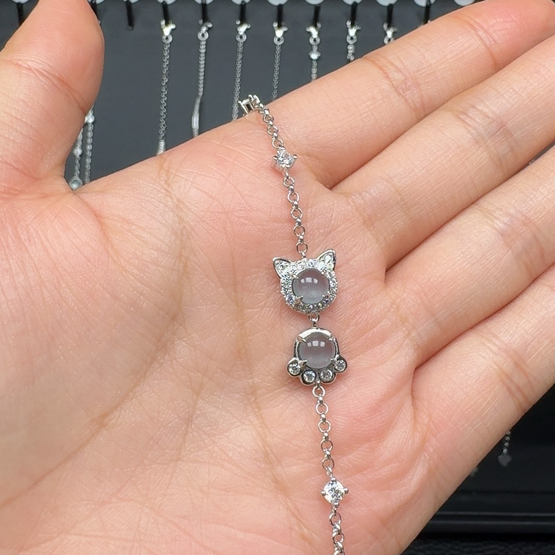 翡翠银S925镶嵌手链