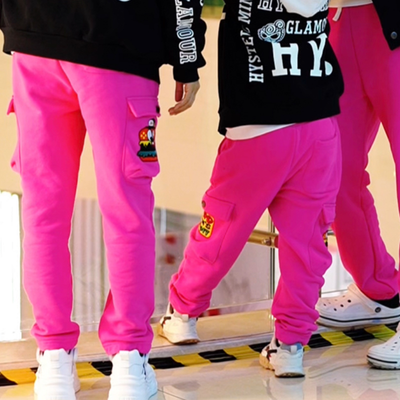 111 冬季加厚工装口袋卫裤重工刺绣亲子装