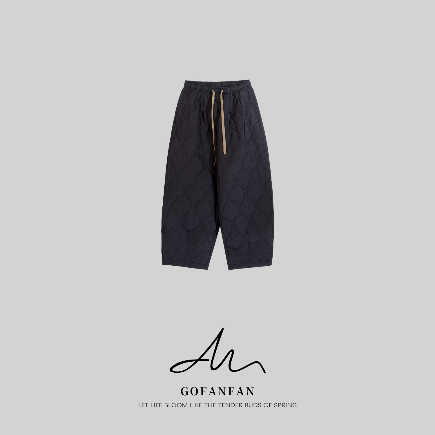 【冬品】GFF STUDIO“宇航裤”加厚时髦极简主义方格加绒休闲裤