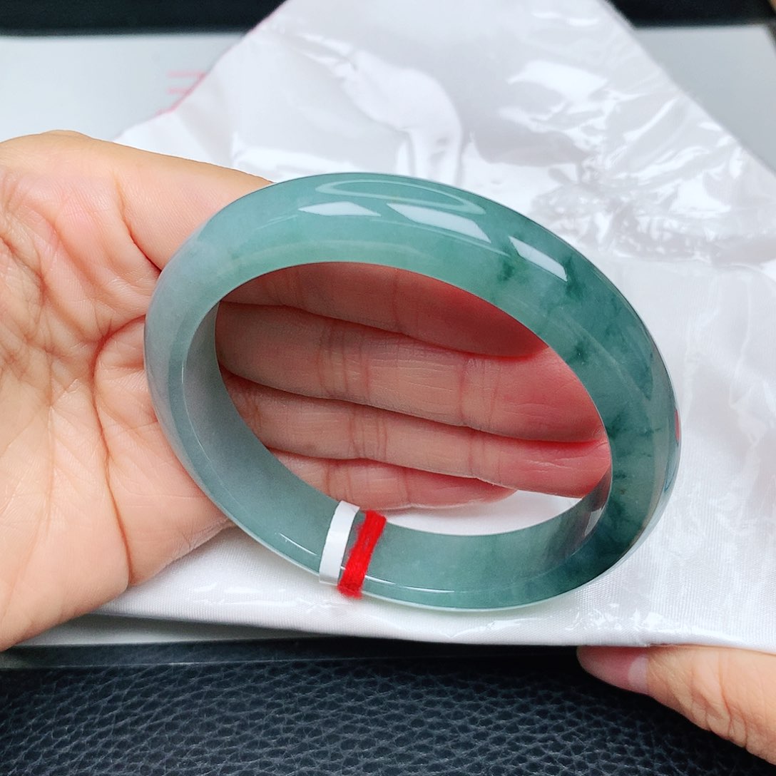 未镶嵌手镯翡翠冰蓝飘花34