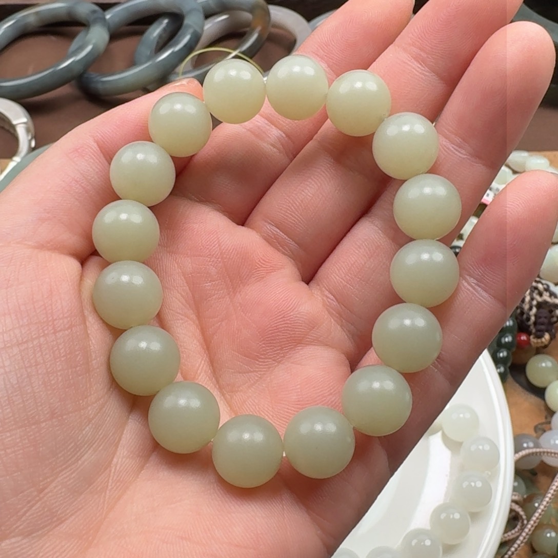 和田玉手串12未镶嵌