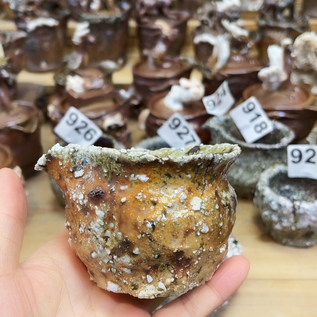 瓶柴烧石头手捏复烧公道杯