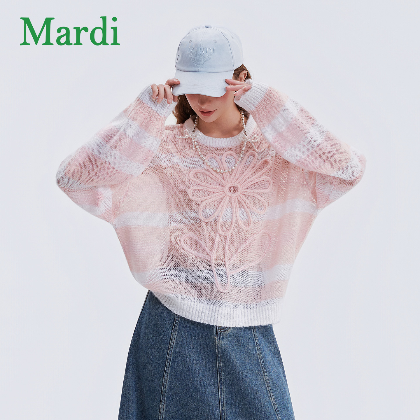 Mardi不褪色圆领长袖秋季针织毛针织衫女装提花宽松MZZ2532108