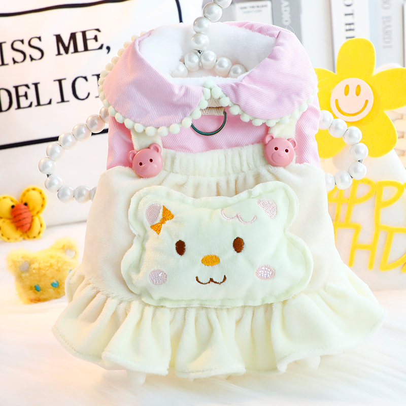 狗狗衣服秋冬装厚款猫咪公主裙棉衣可爱假两件小型犬泰迪宠物6854