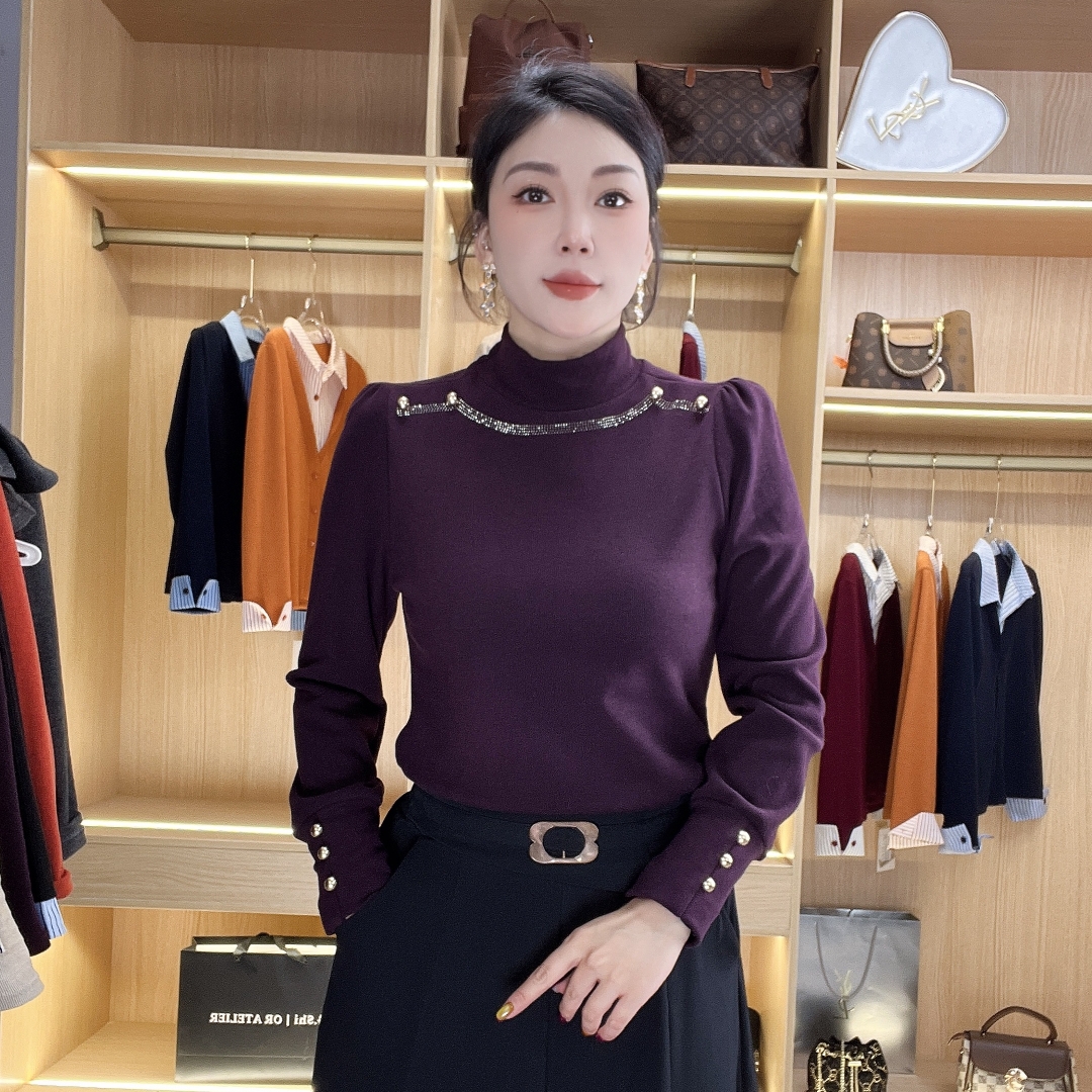 冬季新品女士上衣时尚靓丽洋气减龄气质显瘦一体绒长袖衬衫