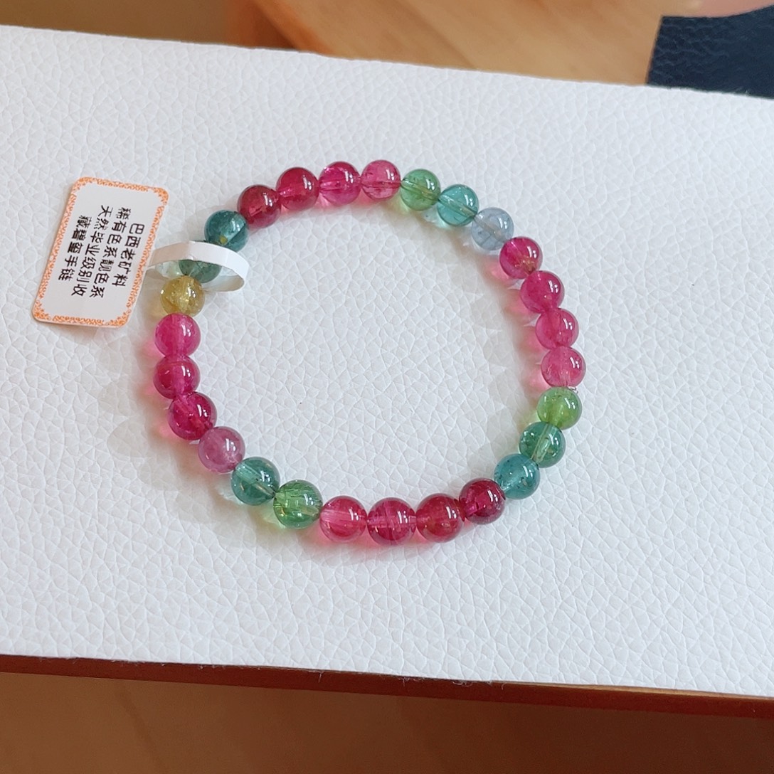 碧玺未镶嵌手链6.7mm左右