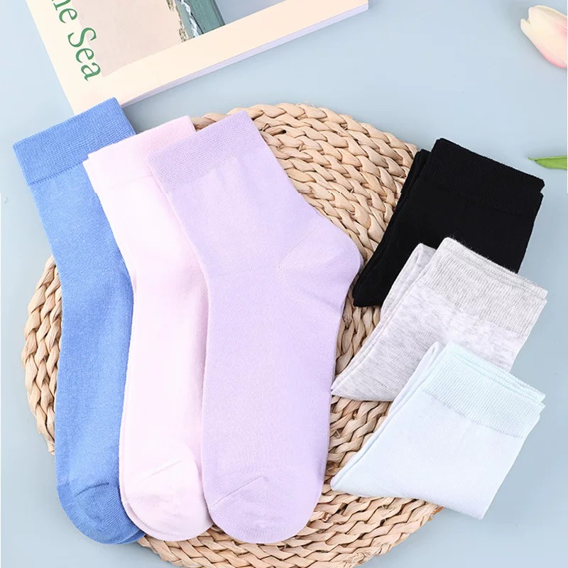 玲姐定制-女袜中筒基础款式ins潮纯色百搭袜521311