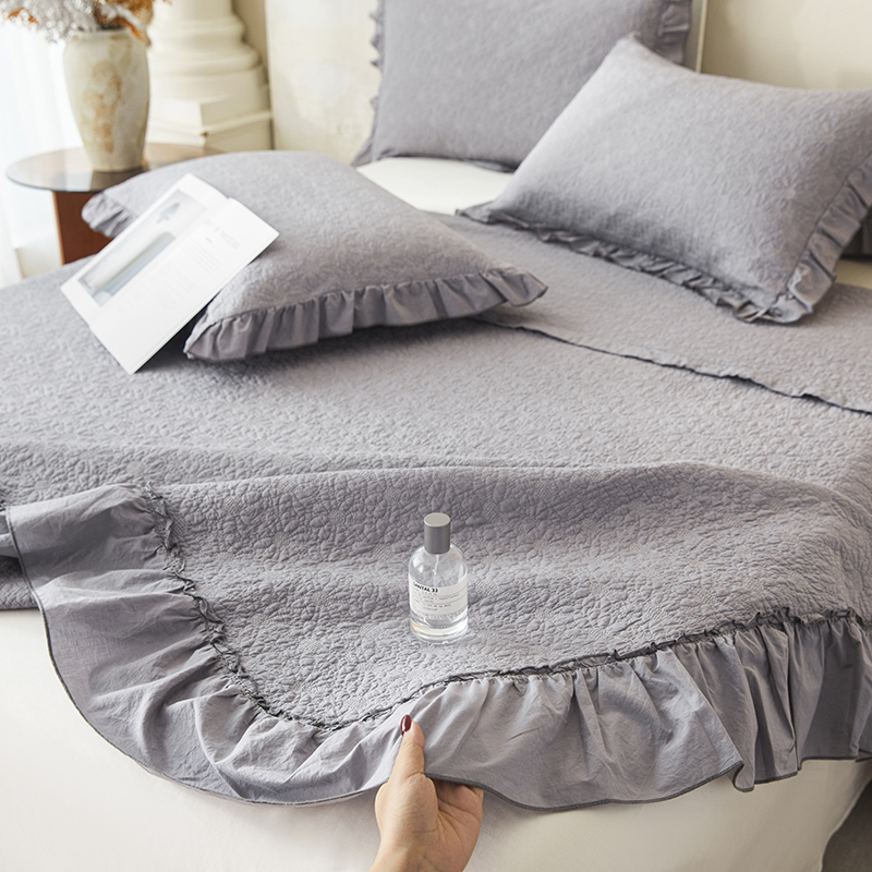 糖巴巴【居家好物】四季床盖100%双面纯棉绗绣夹棉防滑透气可机洗