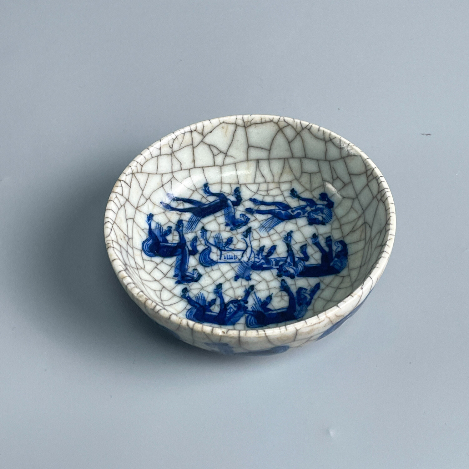 瓷器/古董清道光哥釉青花骏马图洗-M2XLR000889/收藏/文物/绣花张