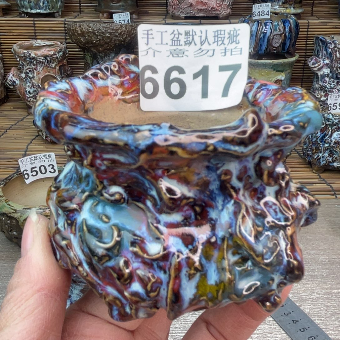 手工花盆默认瑕疵完美者勿拍