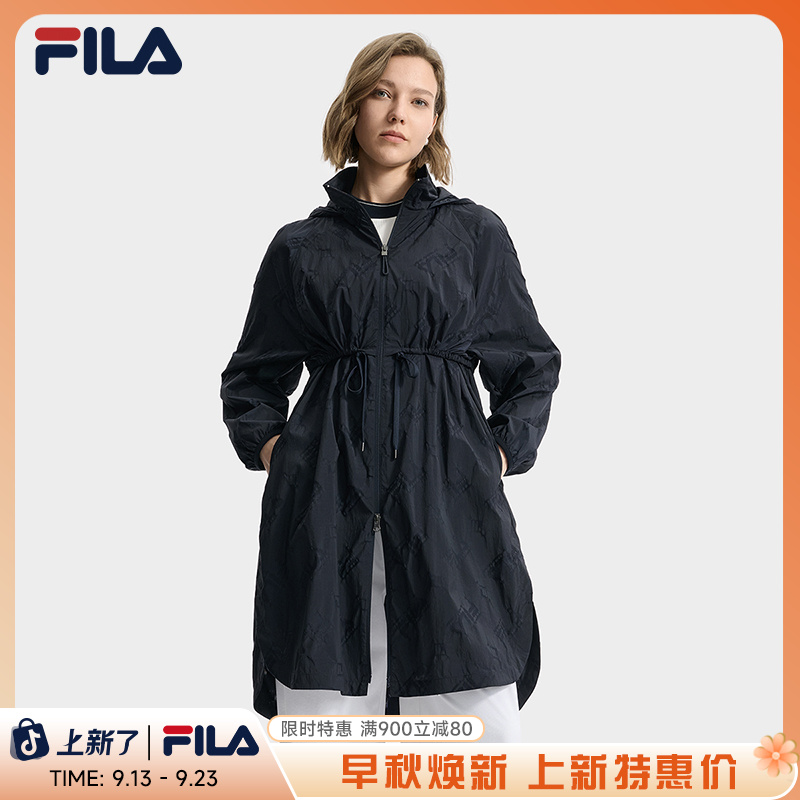 FILA斐乐薄款户外风衣极简风外套常规连帽休闲运动F11W534706F