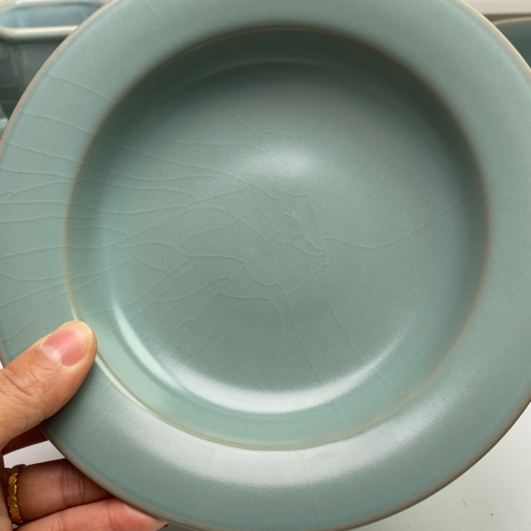 杯若*190号圈足盘仿古釉