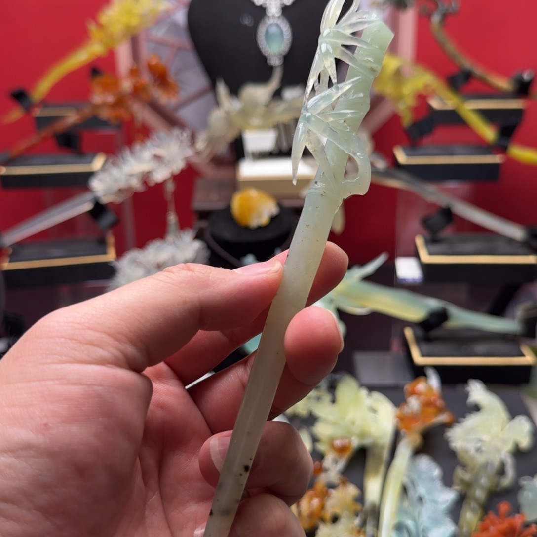 岫玉发饰未镶嵌岫玉发簪就是好看