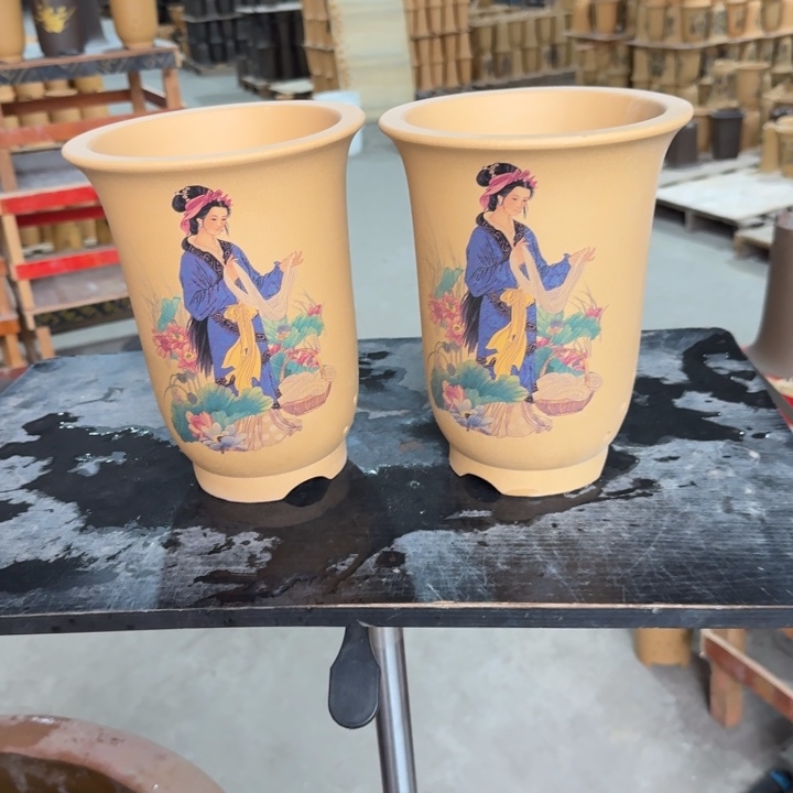 紫砂花盆 高度22口径17俩只