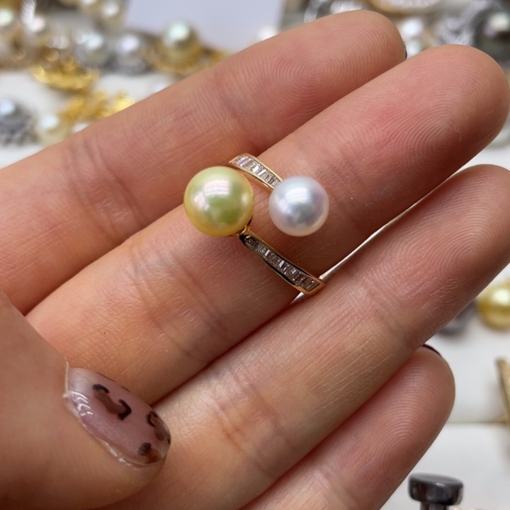 海水珍珠戒指银S925镶嵌