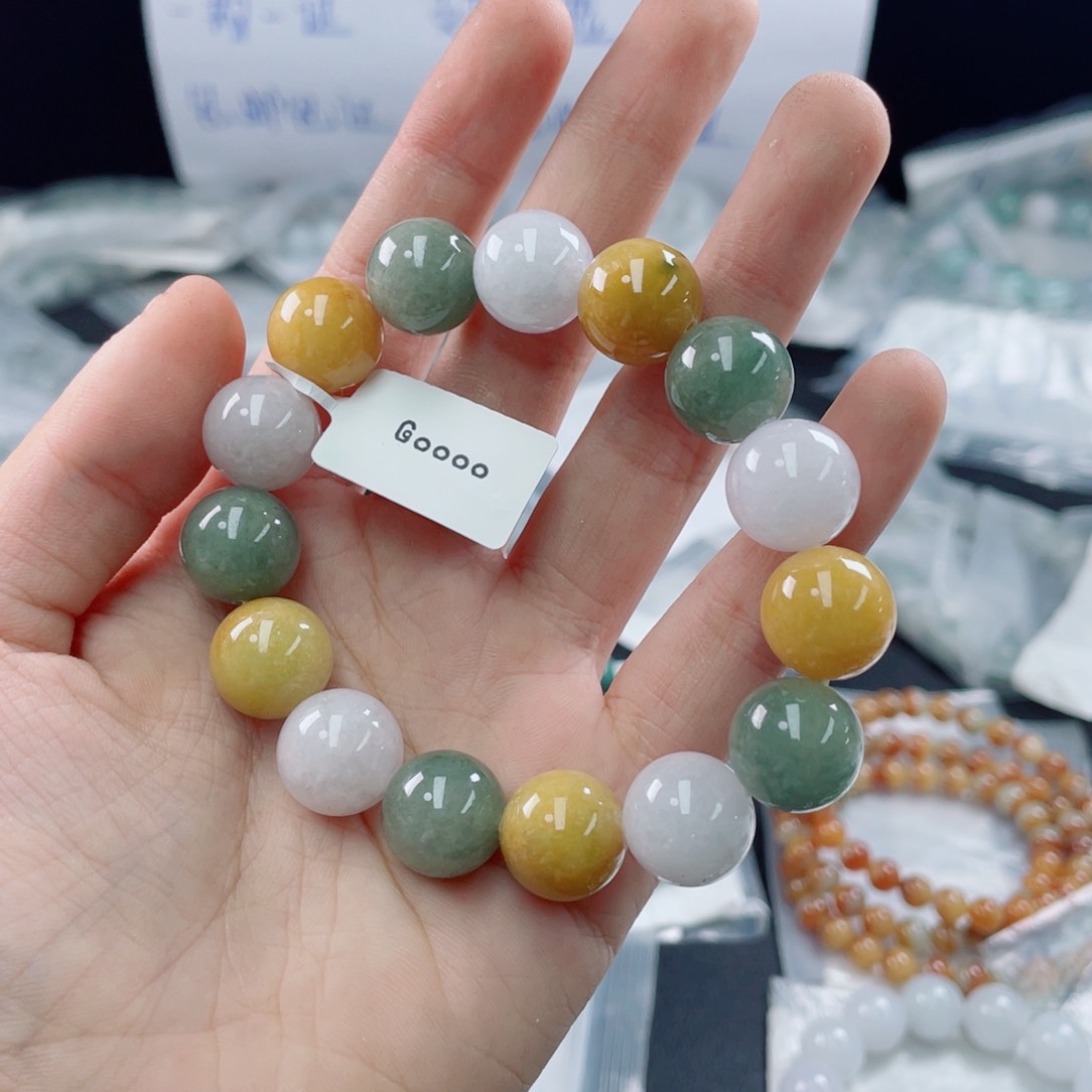 未镶嵌定制翡翠珠串13.4