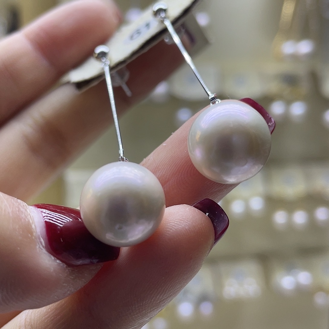 淡水珍珠耳饰银S925镶嵌