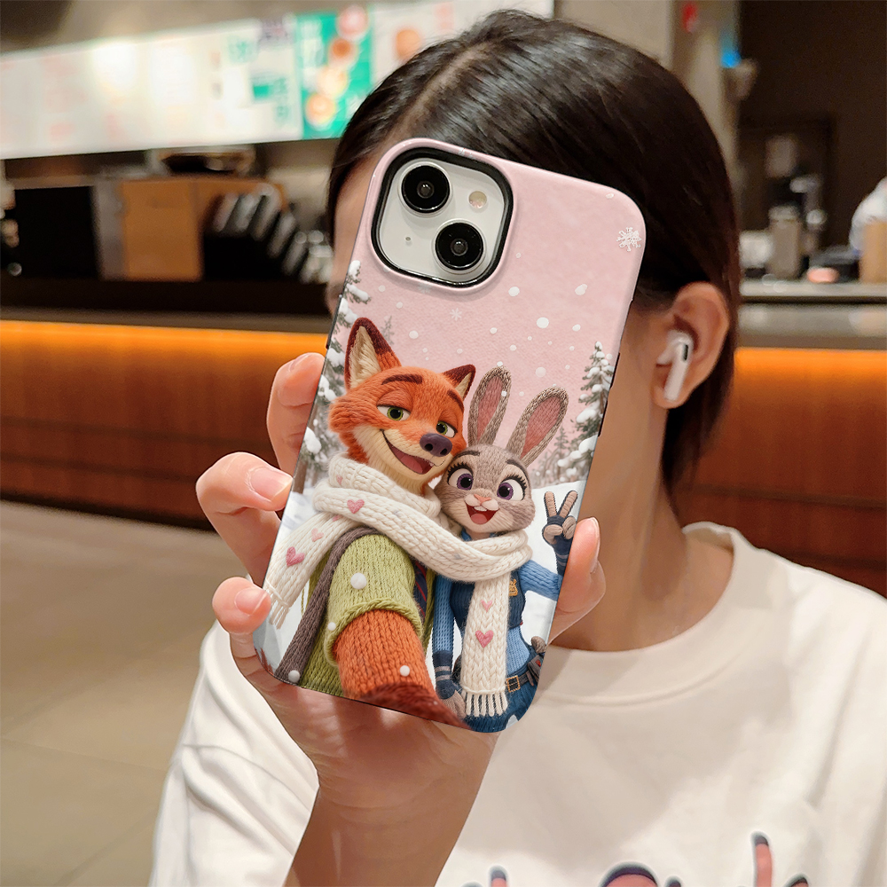 新款防摔适用苹果17Pro创意高清画质针织疯狂动物城狐尼克手机壳
