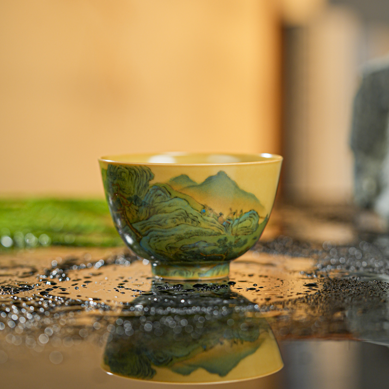 【小乔赏瓷】谢小金禹王开山图杯xxj512
