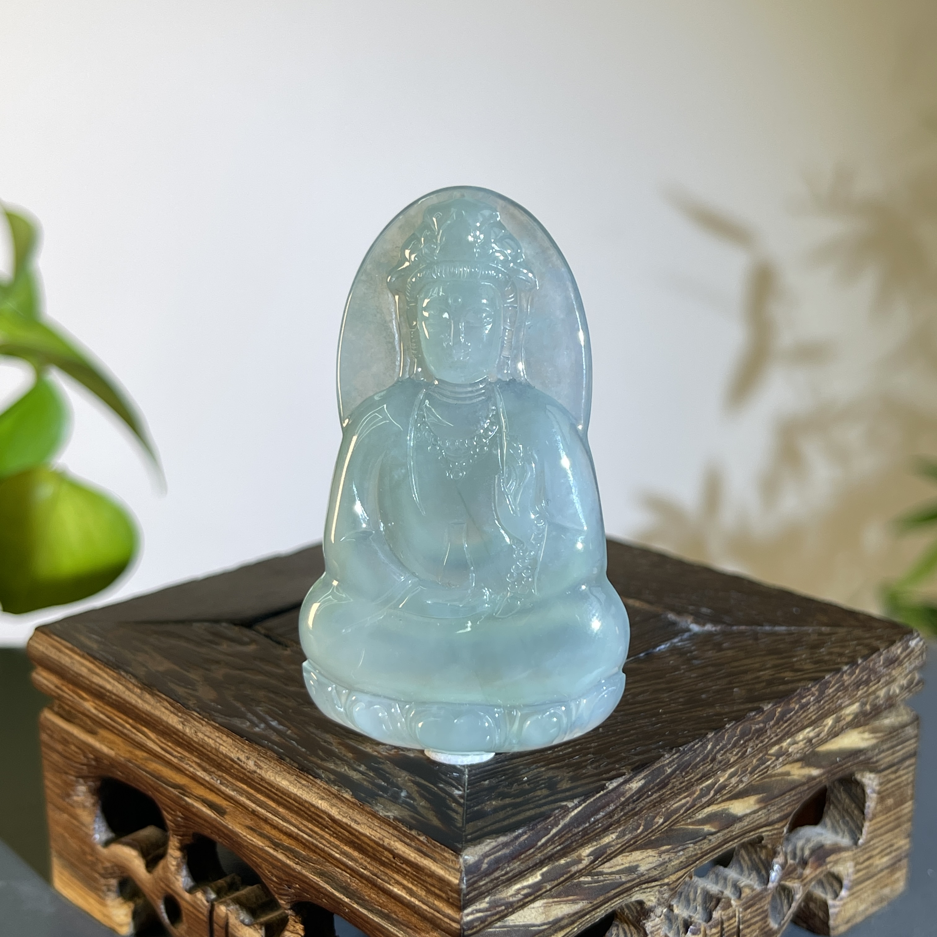 JTB24-130 天然翡翠缅甸A货 持瓶观音