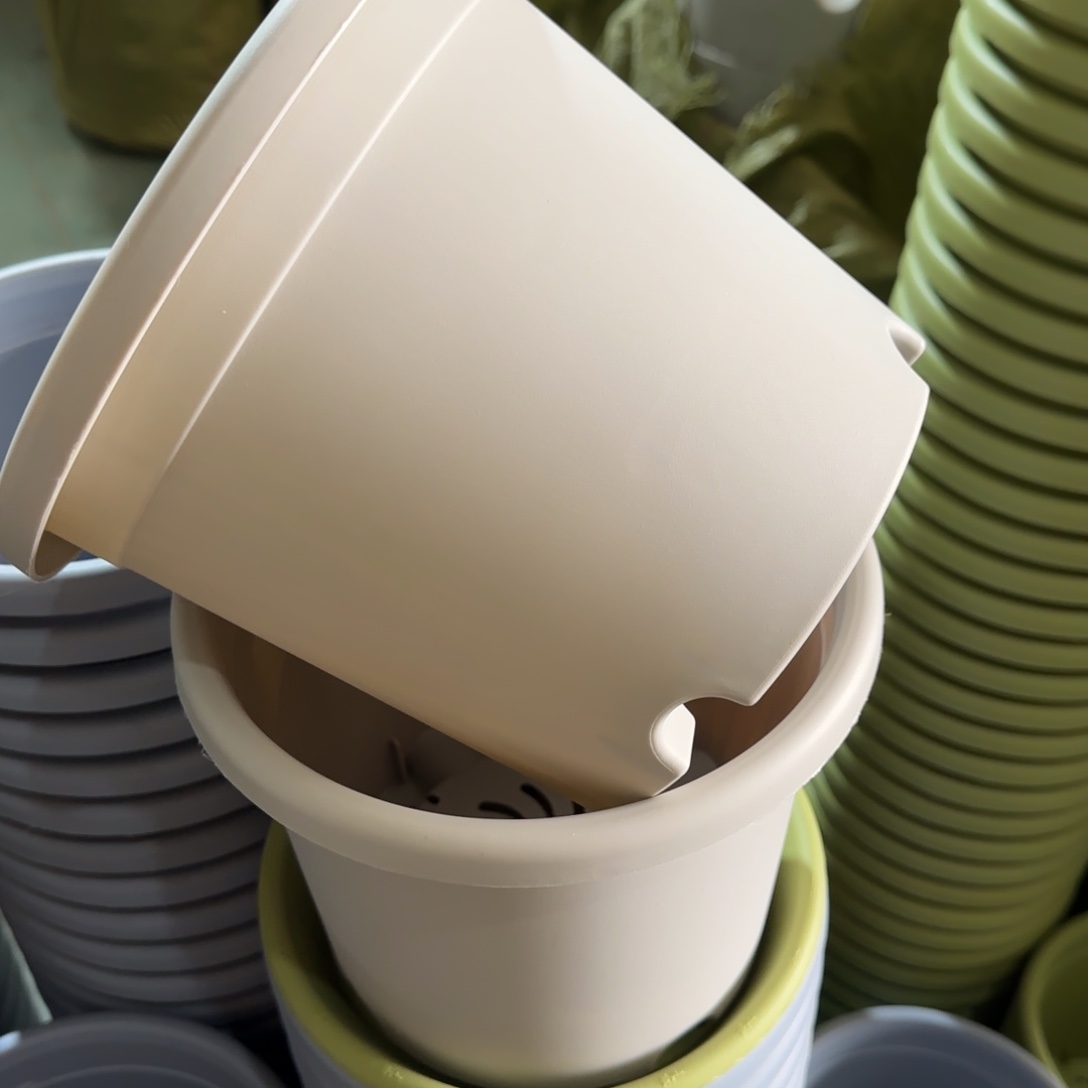 树脂四季盆3#无拖灰白微瑕10